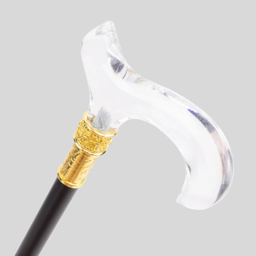 Elegant Luxury Cane with Transparent Handle Bastoni