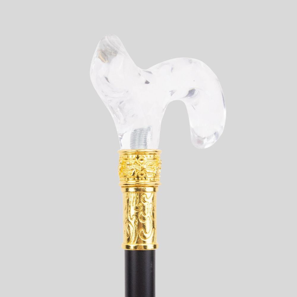 Elegant Luxury Cane with Transparent Handle Bastoni