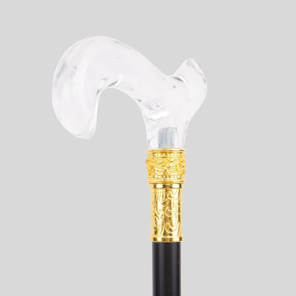 Elegant Luxury Cane with Transparent Handle Bastoni