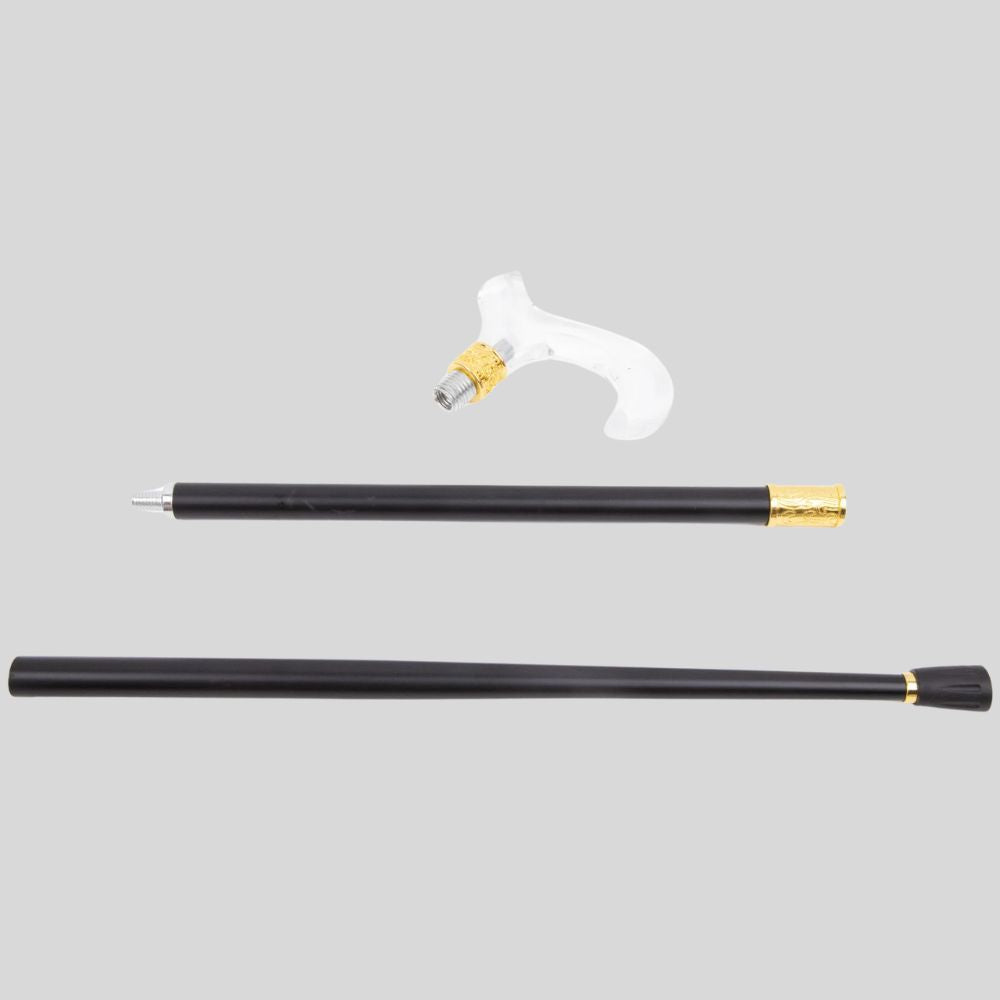 Elegant Luxury Cane with Transparent Handle Bastoni
