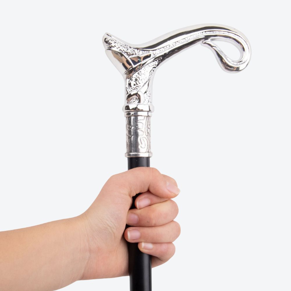 Luxury Elegant Arabic Style Silver Bastoni Walking Stick