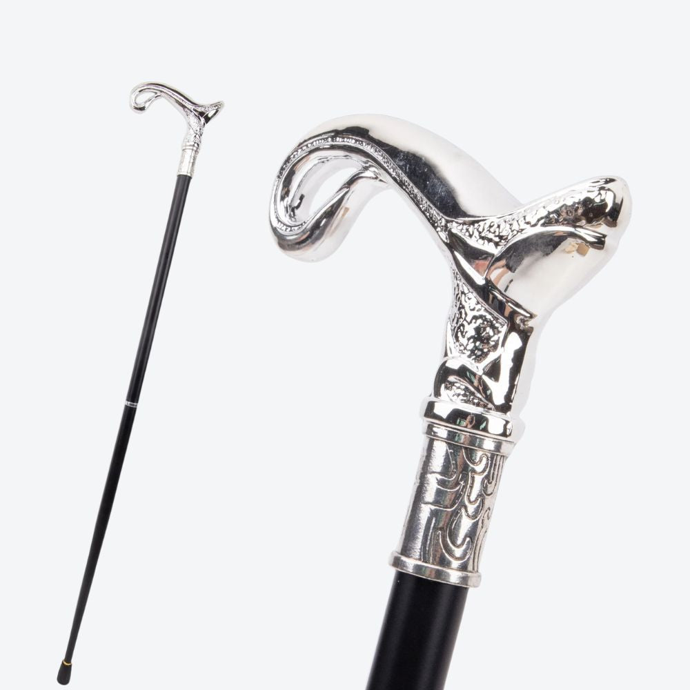 Luxury Elegant Arabic Style Silver Bastoni Walking Stick