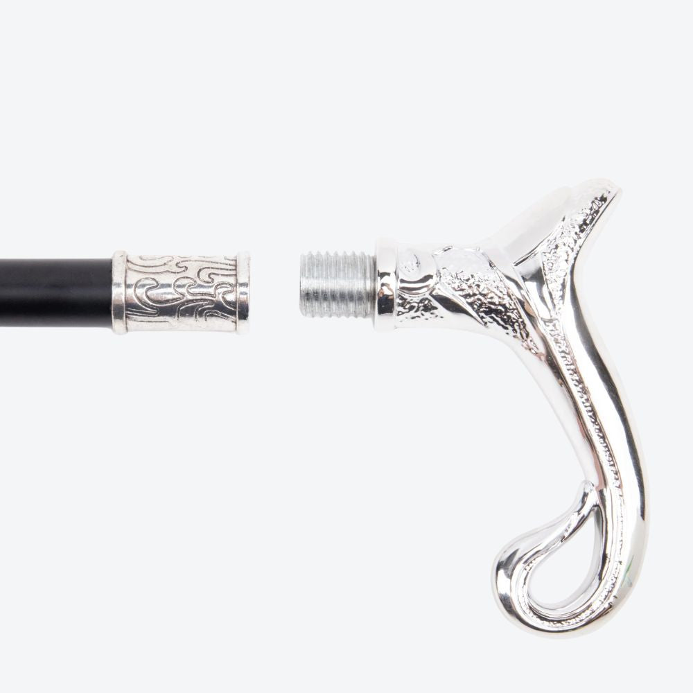 Luxury Elegant Arabic Style Silver Bastoni Walking Stick