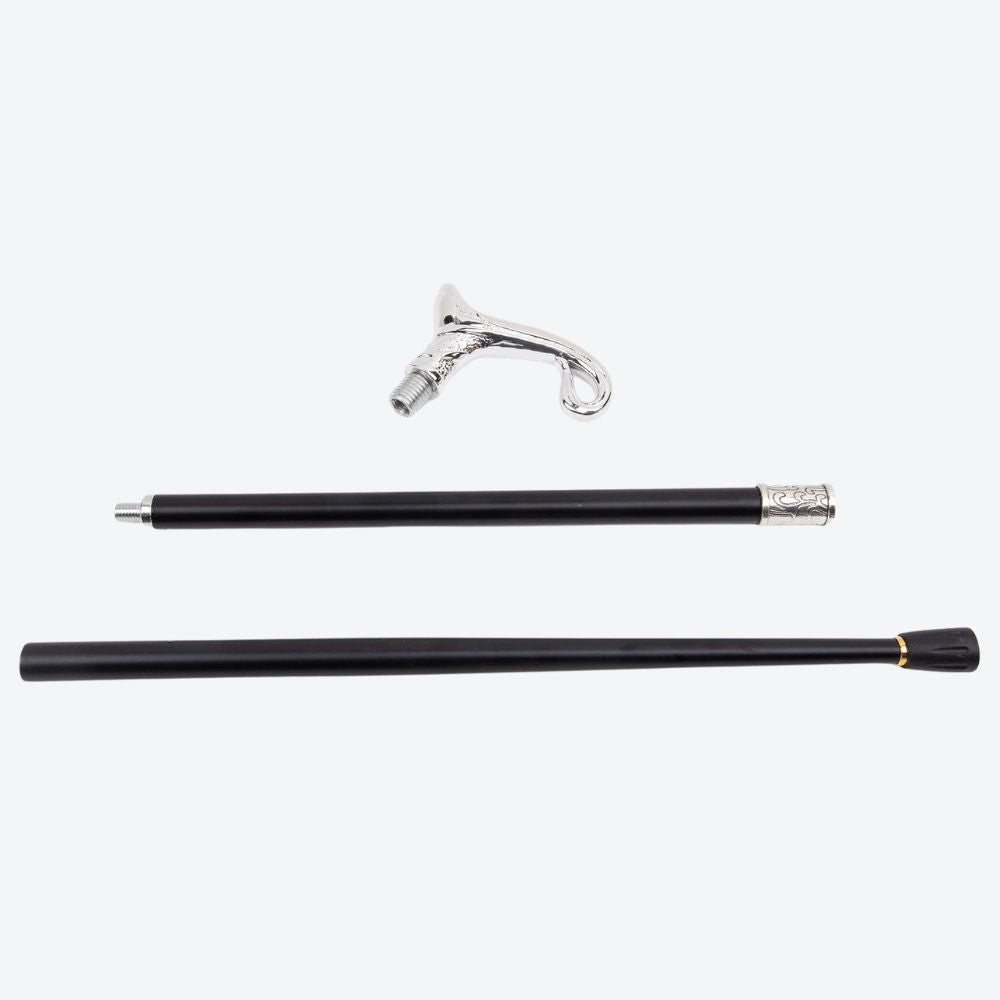 Luxury Elegant Arabic Style Silver Bastoni Walking Stick