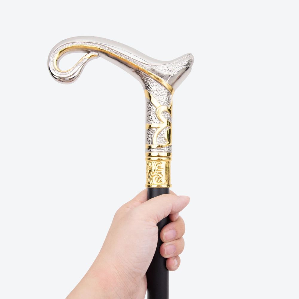 Luxury Elegant Arabic Style Silver/Gold Bastoni Walking Stick