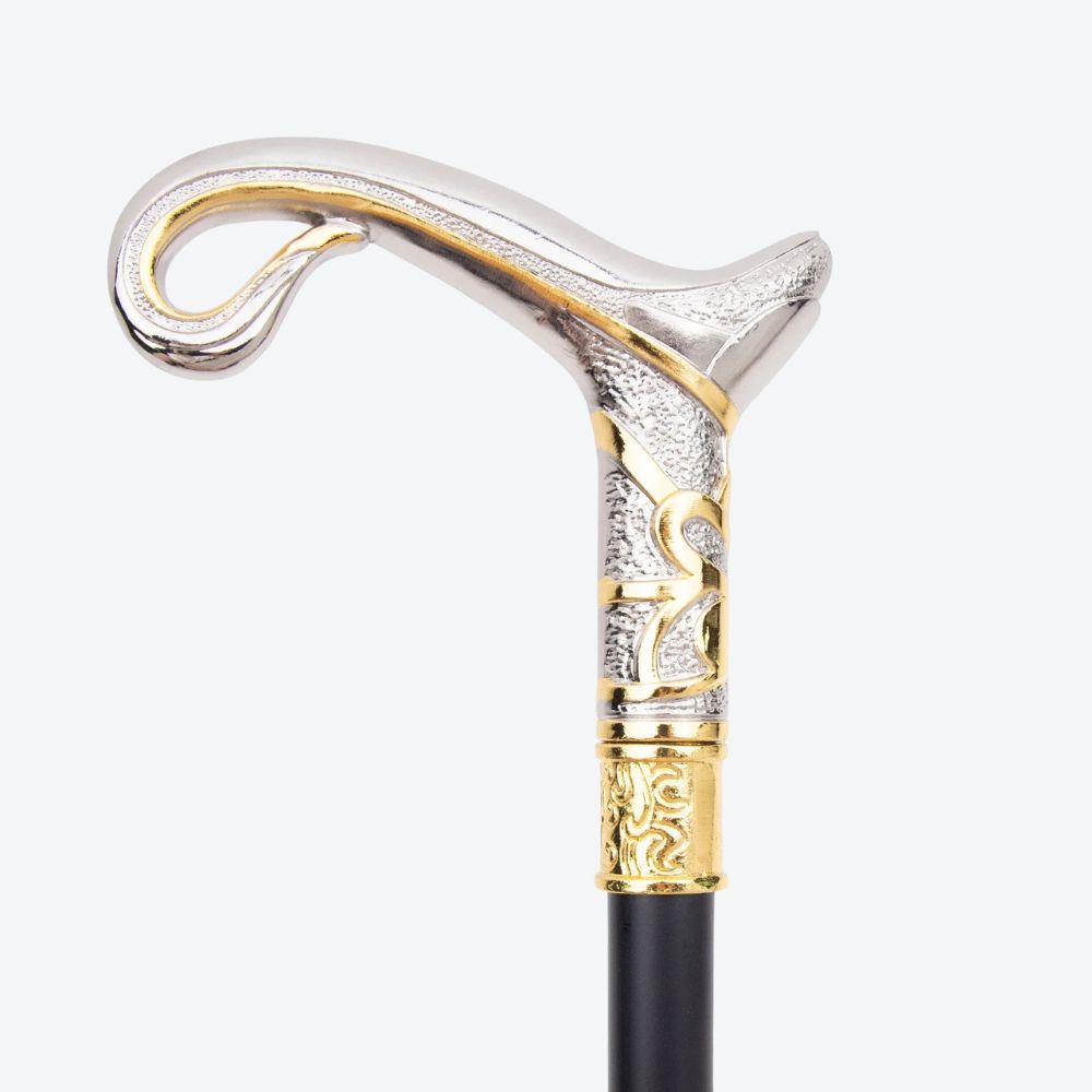 Luxury Elegant Arabic Style Silver/Gold Bastoni Walking Stick