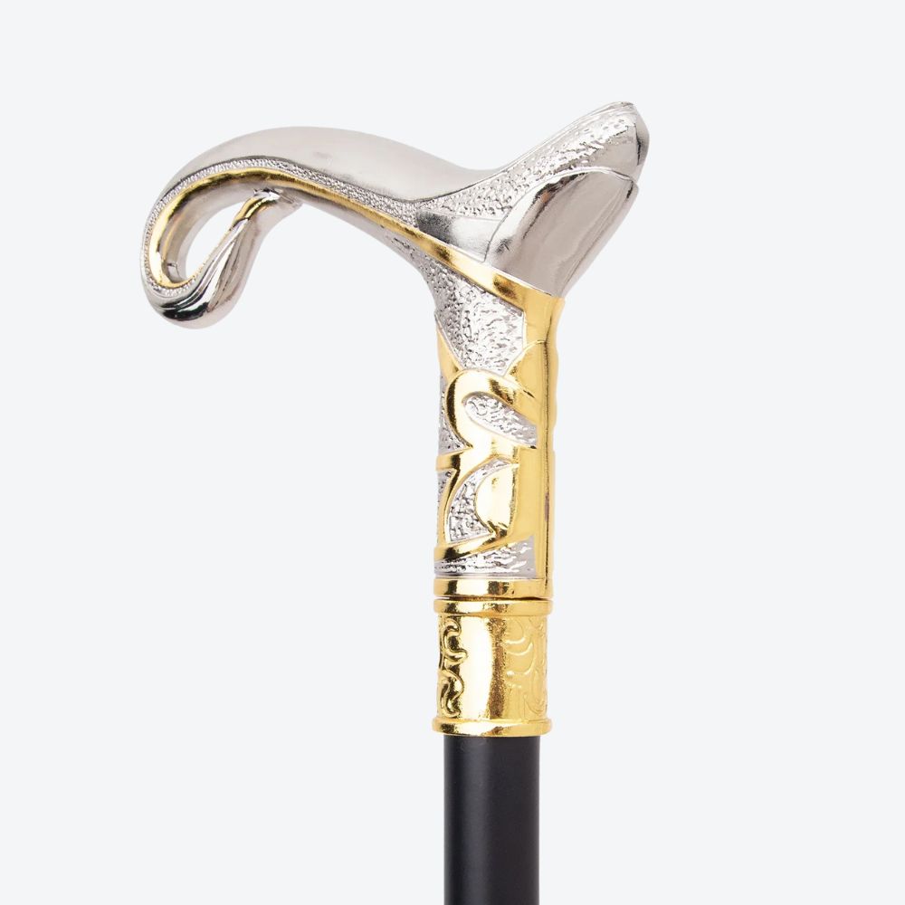 Luxury Elegant Arabic Style Silver/Gold Bastoni Walking Stick