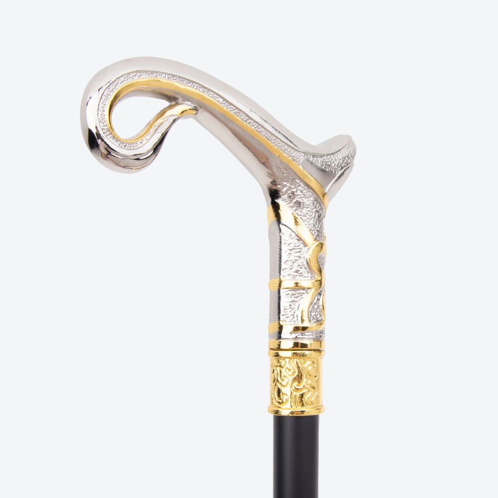 Luxury Elegant Arabic Style Silver/Gold Bastoni Walking Stick