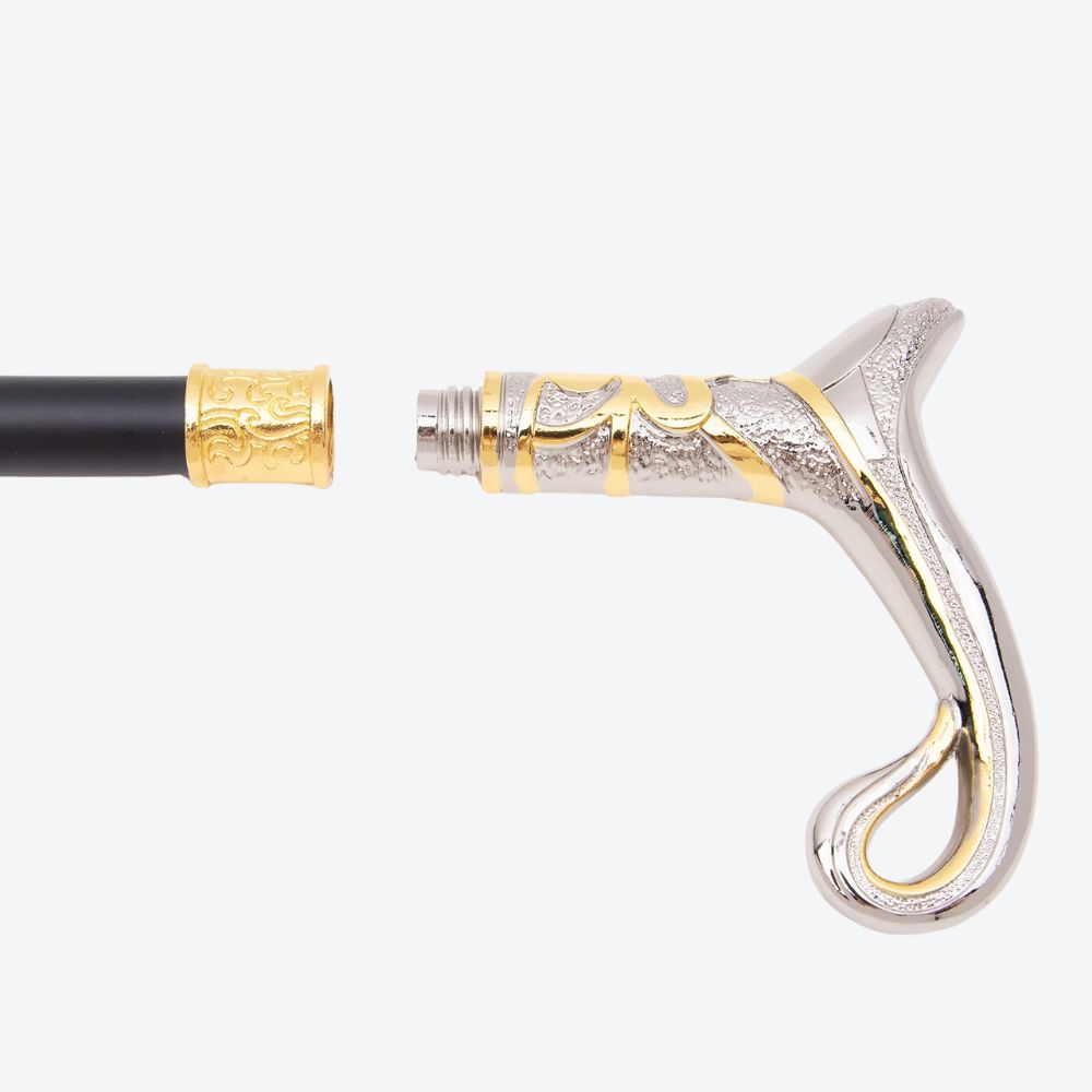 Luxury Elegant Arabic Style Silver/Gold Bastoni Walking Stick