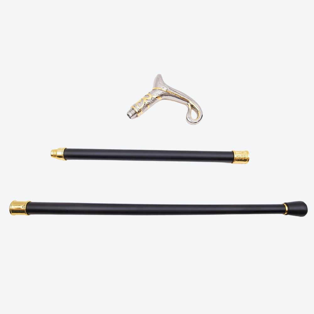 Luxury Elegant Arabic Style Silver/Gold Bastoni Walking Stick