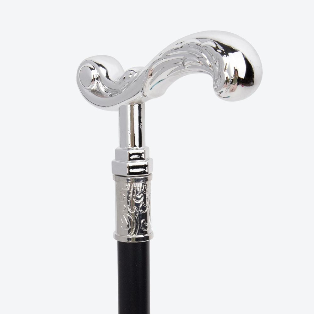 Elegant Luxury Moscow Style Silver Bastoni Walking Stick