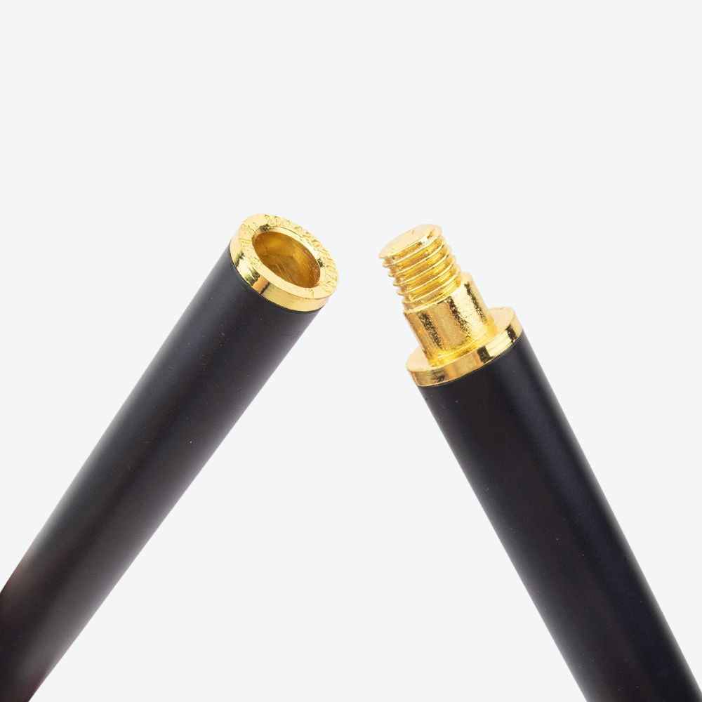Elegant Metallic Alpha Wolf Cane Black/Gold - Bastoni