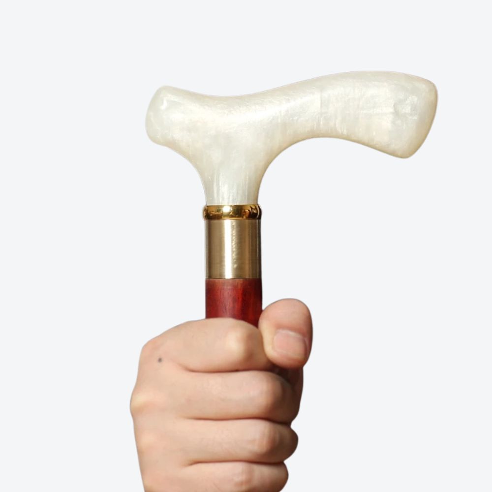 Bastoni Elegant Reddish African Wood Modern Walking Stick