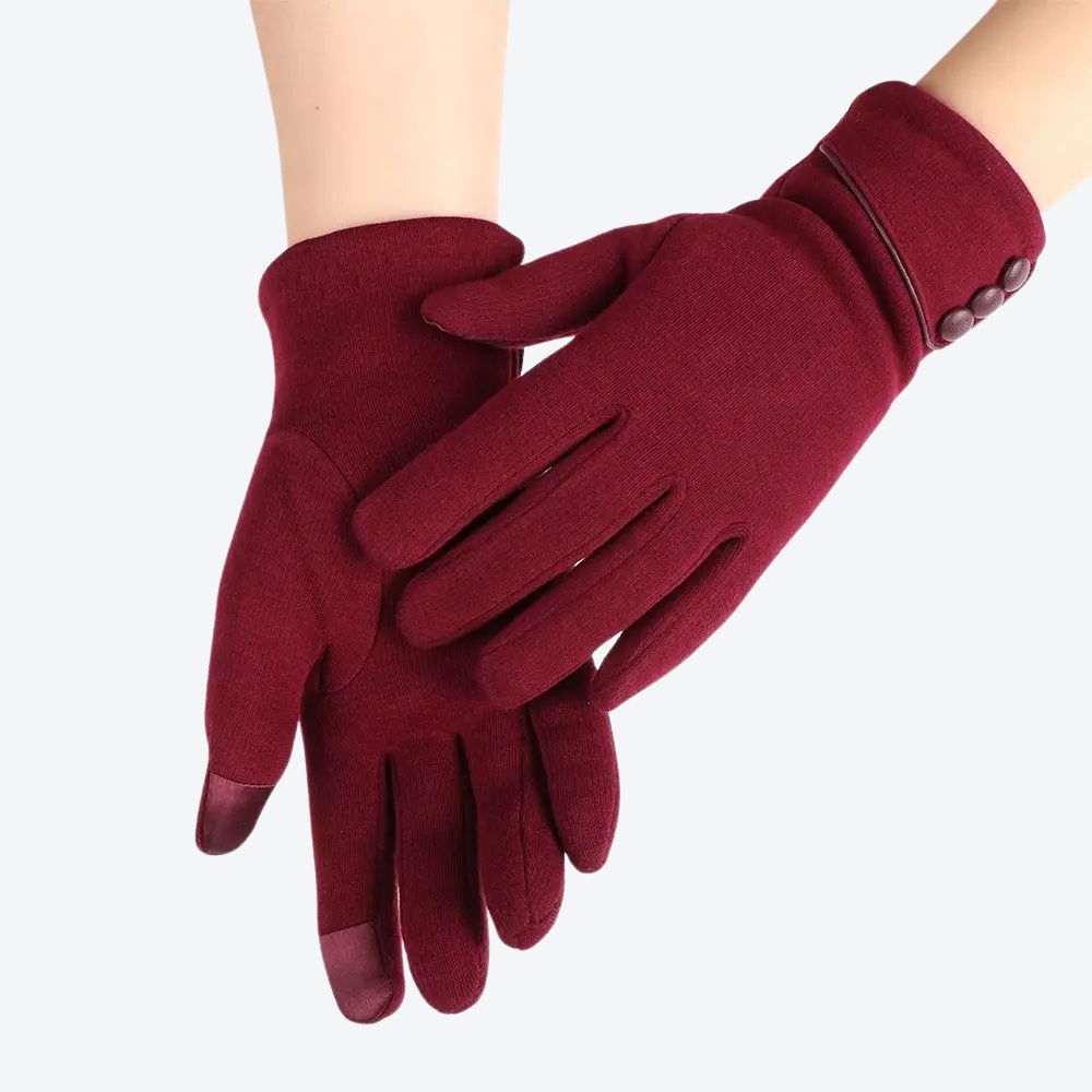 Women Winter Warm Gloves Touch Screen Fleece Lined Thermal Mittens Driving Ski Windproof Gloves - Bastoni