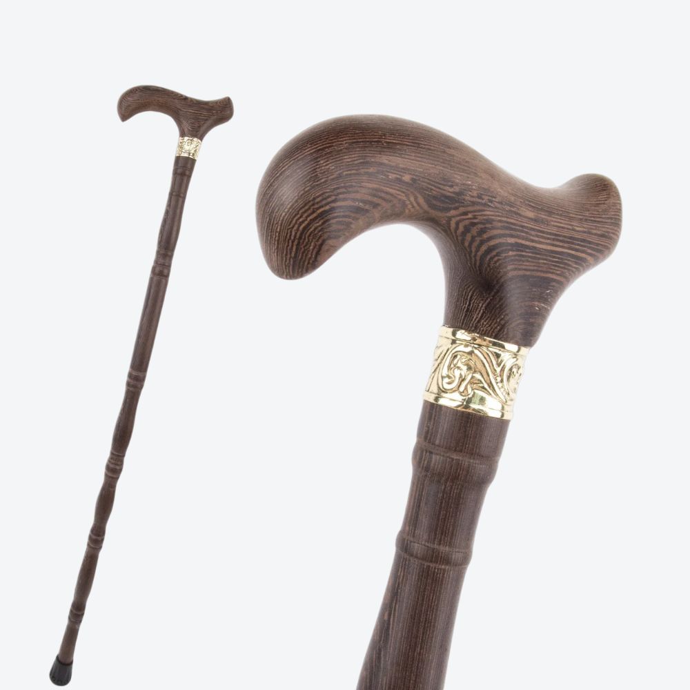 Elegant Vintage Brown Wooden Cane by Bastoni