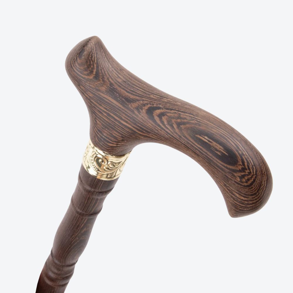 Elegant Vintage Brown Wooden Cane by Bastoni