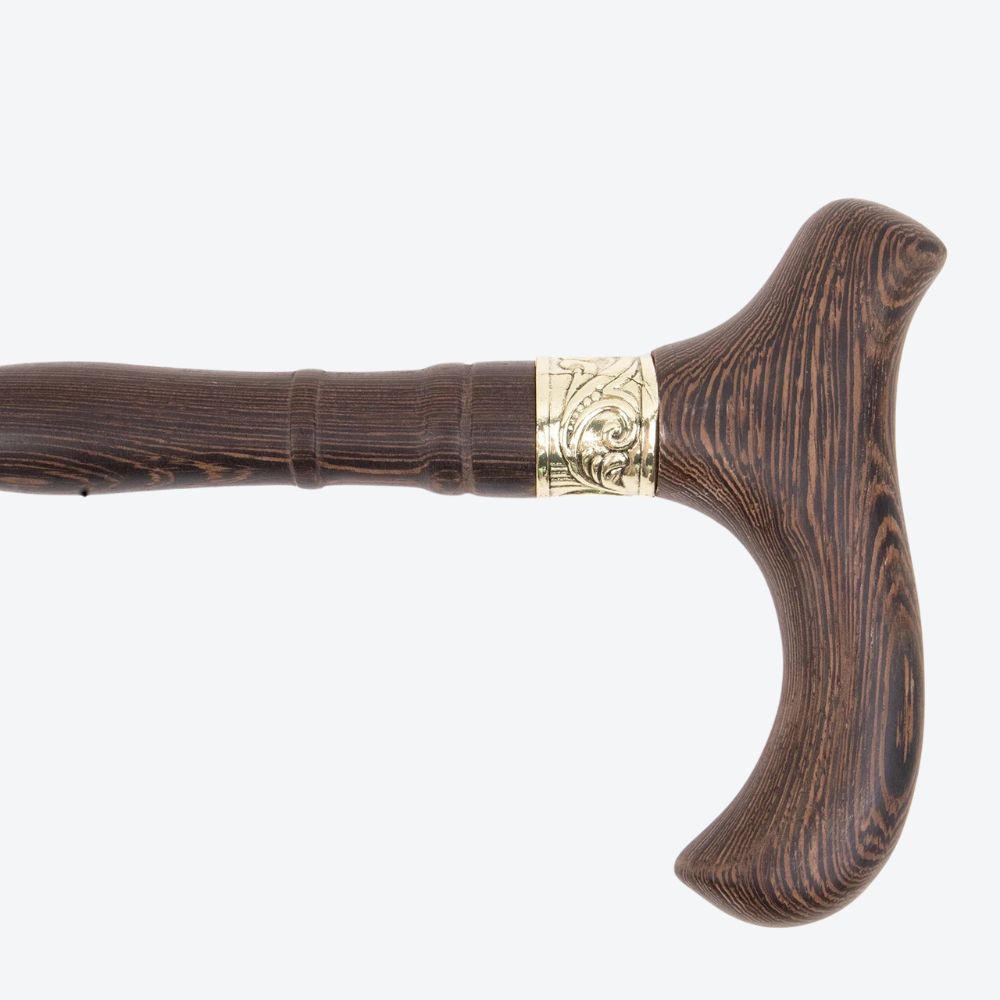 Elegant Vintage Brown Wooden Cane by Bastoni
