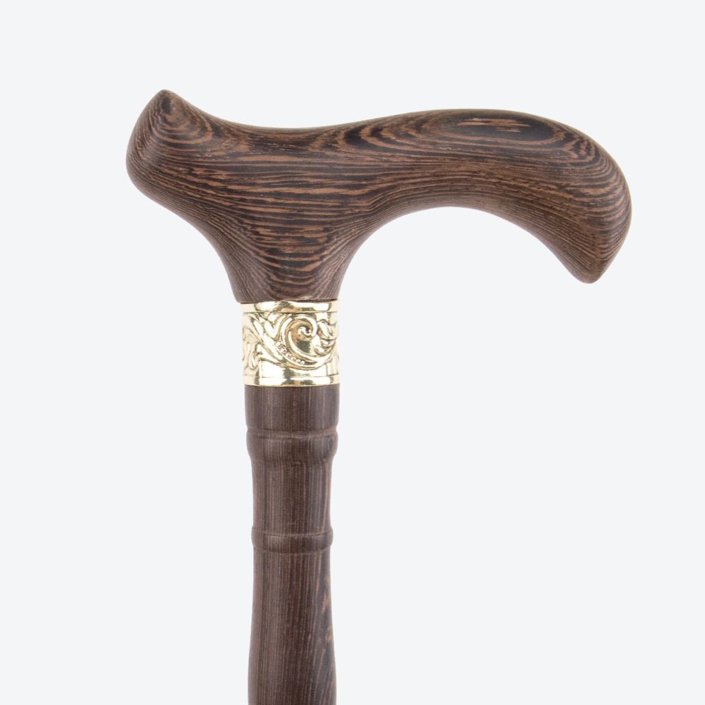 Elegant Vintage Brown Wooden Cane by Bastoni