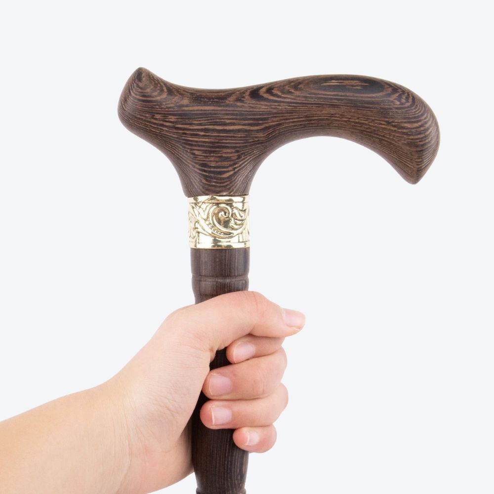 Elegant Vintage Brown Wooden Cane by Bastoni