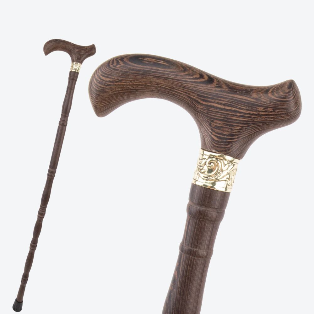 Elegant Vintage Brown Wooden Cane by Bastoni