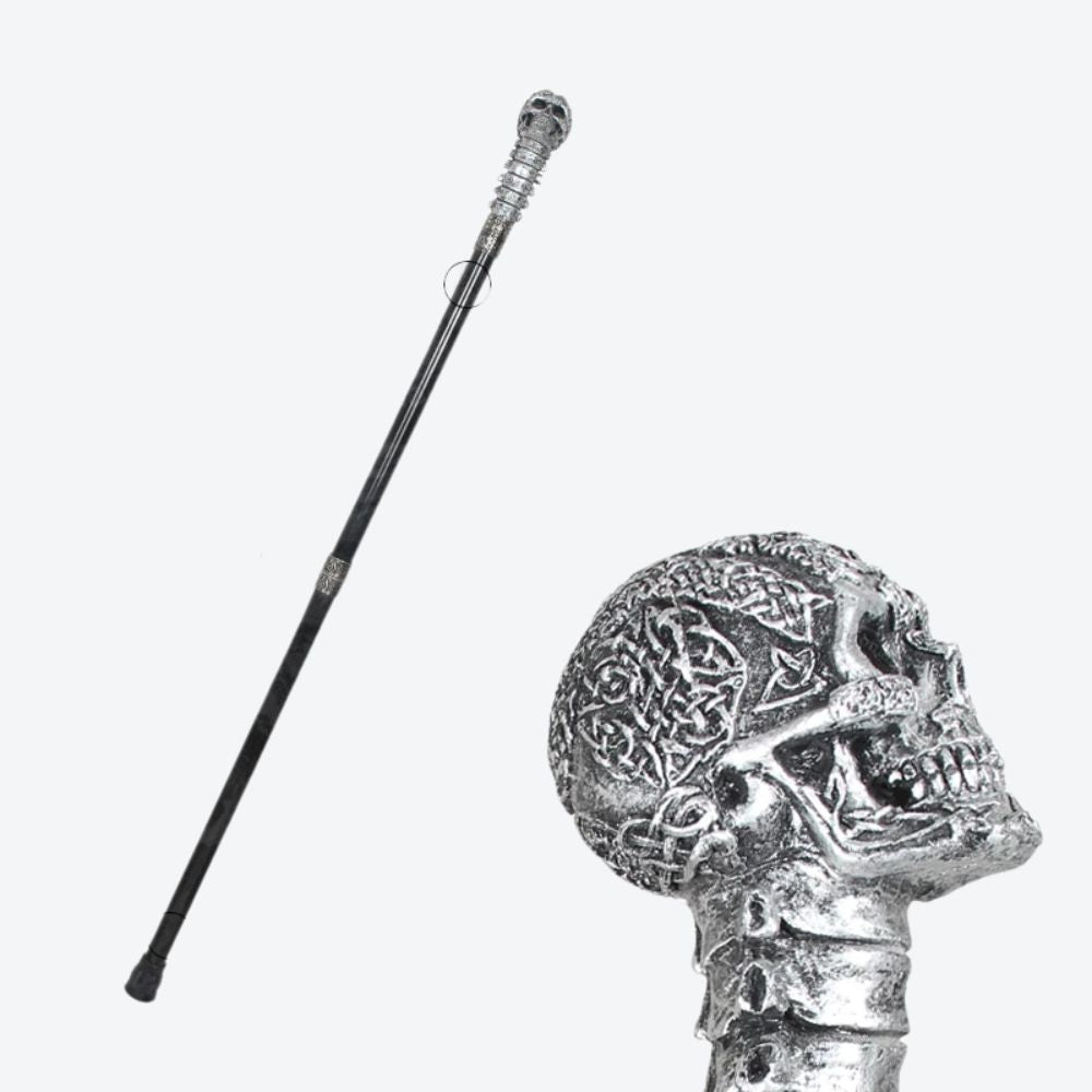 Bastoni Vintage Elegant Silver Skull Cane
