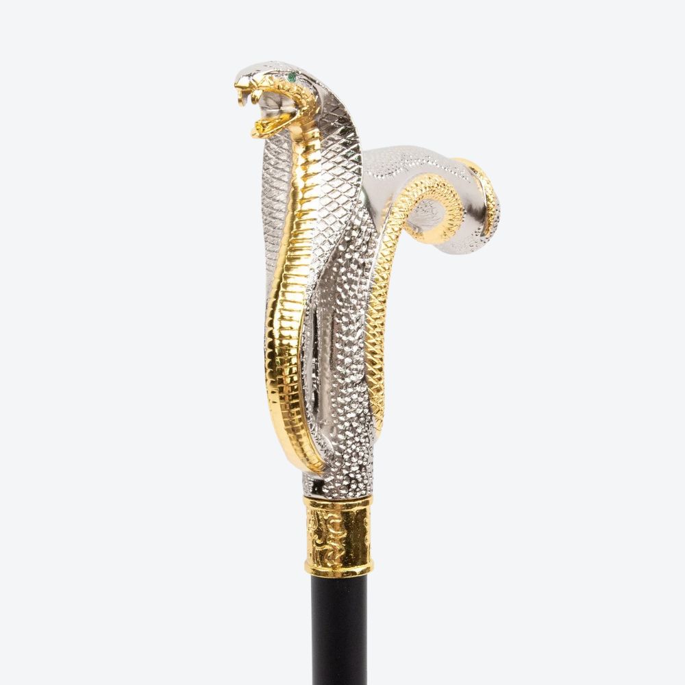 Elegant Vintage Metallic Snake Cane - Bastoni