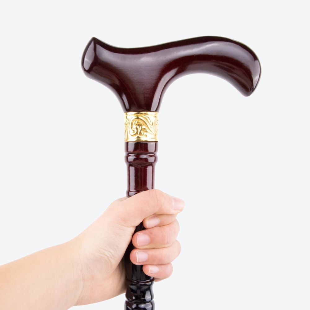 Elegant Vintage Wooden Cane in Bastoni Wine