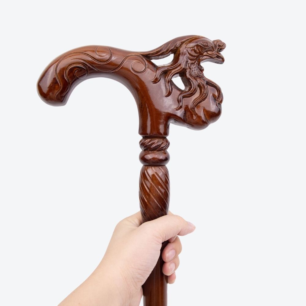 Bastoni Oriental Dragon Style German Beechwood Walking Stick