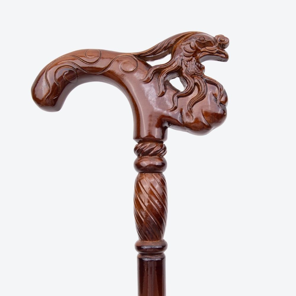 Bastoni Oriental Dragon Style German Beechwood Walking Stick