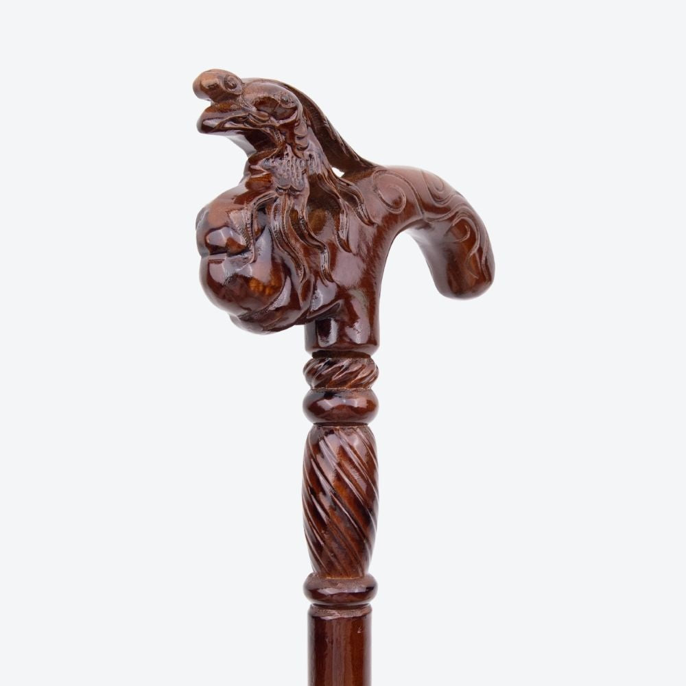 Bastoni Oriental Dragon Style German Beechwood Walking Stick