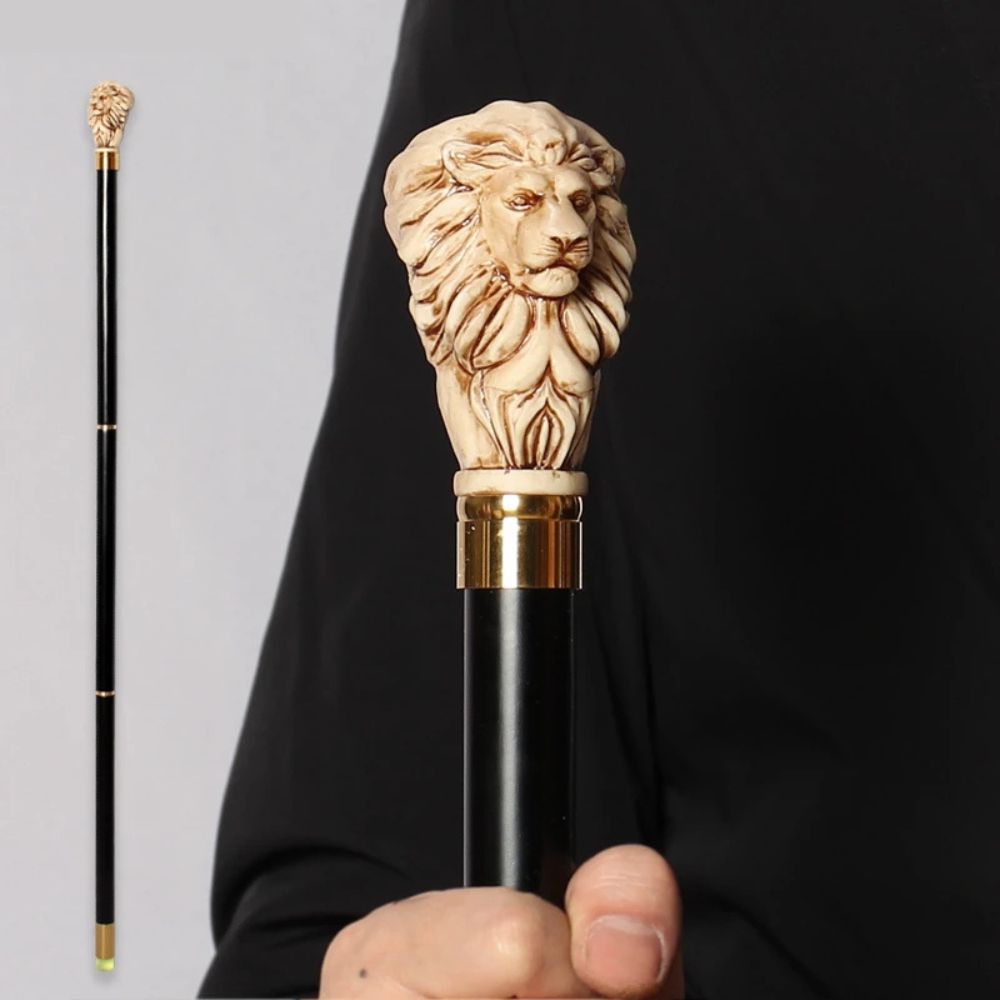 Bastoni Black Royal Lion German Beechwood Walking Stick