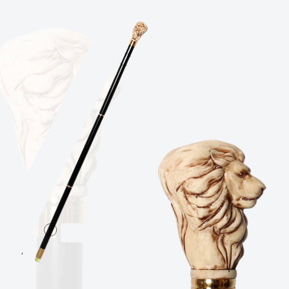 Bastoni Black Royal Lion German Beechwood Walking Stick