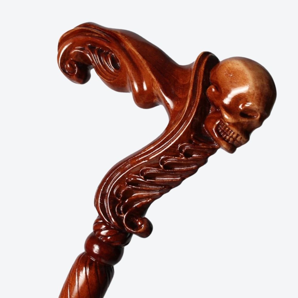 Bastoni Skull Style German Beech Wood Walking Stick