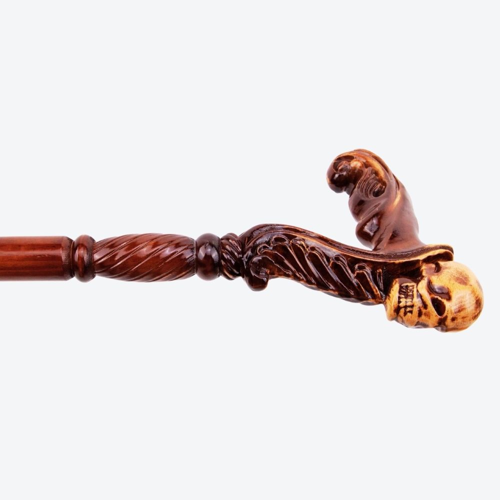 Bastoni Skull Style German Beech Wood Walking Stick