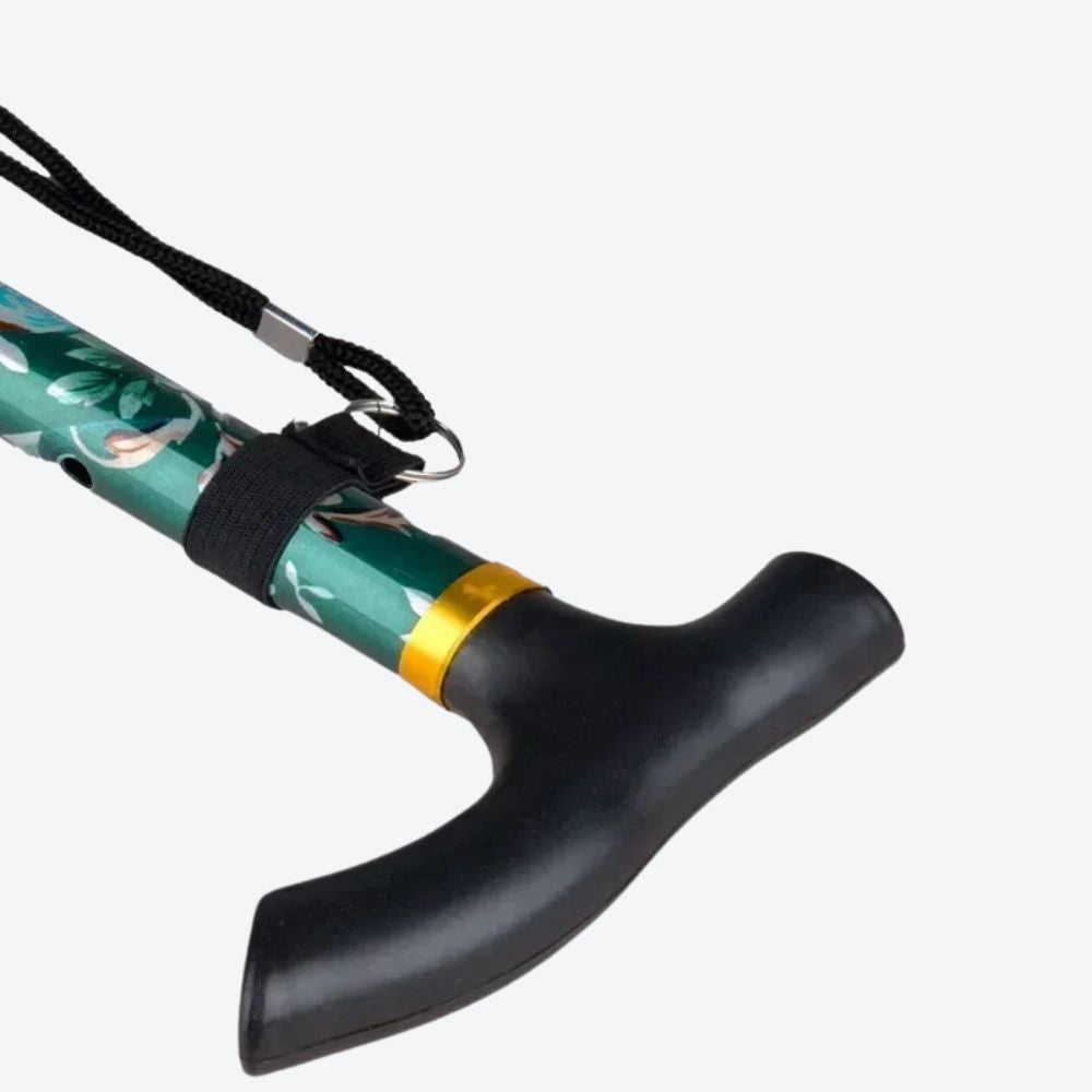 Bastoni Red Flower Garden Folding Women's Walking Stick