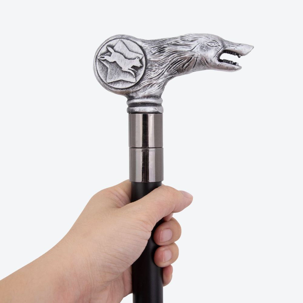 Guardian Wolf Metal Classic Cane Silver-Bastoni UK