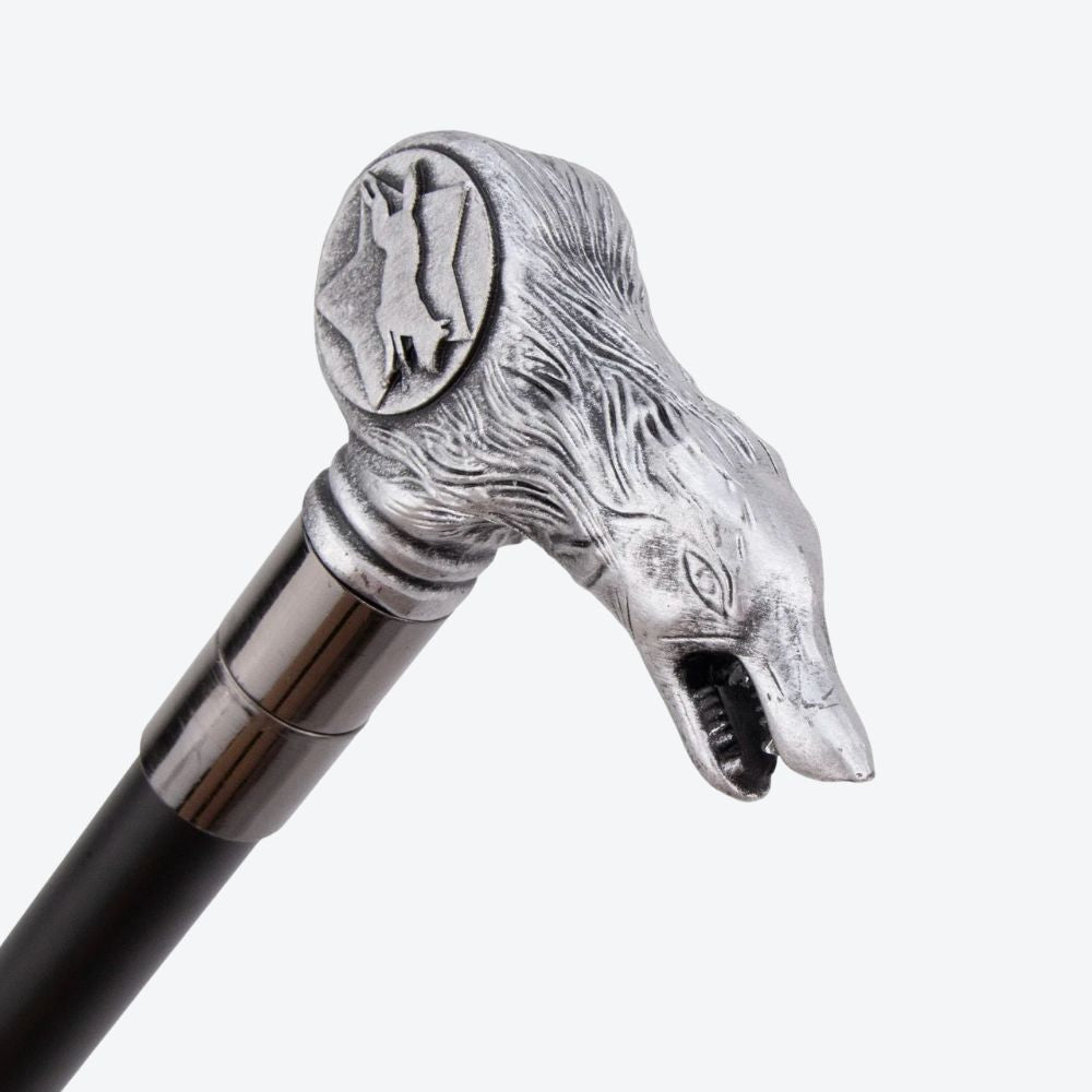 Guardian Wolf Metal Classic Cane Silver-Bastoni UK