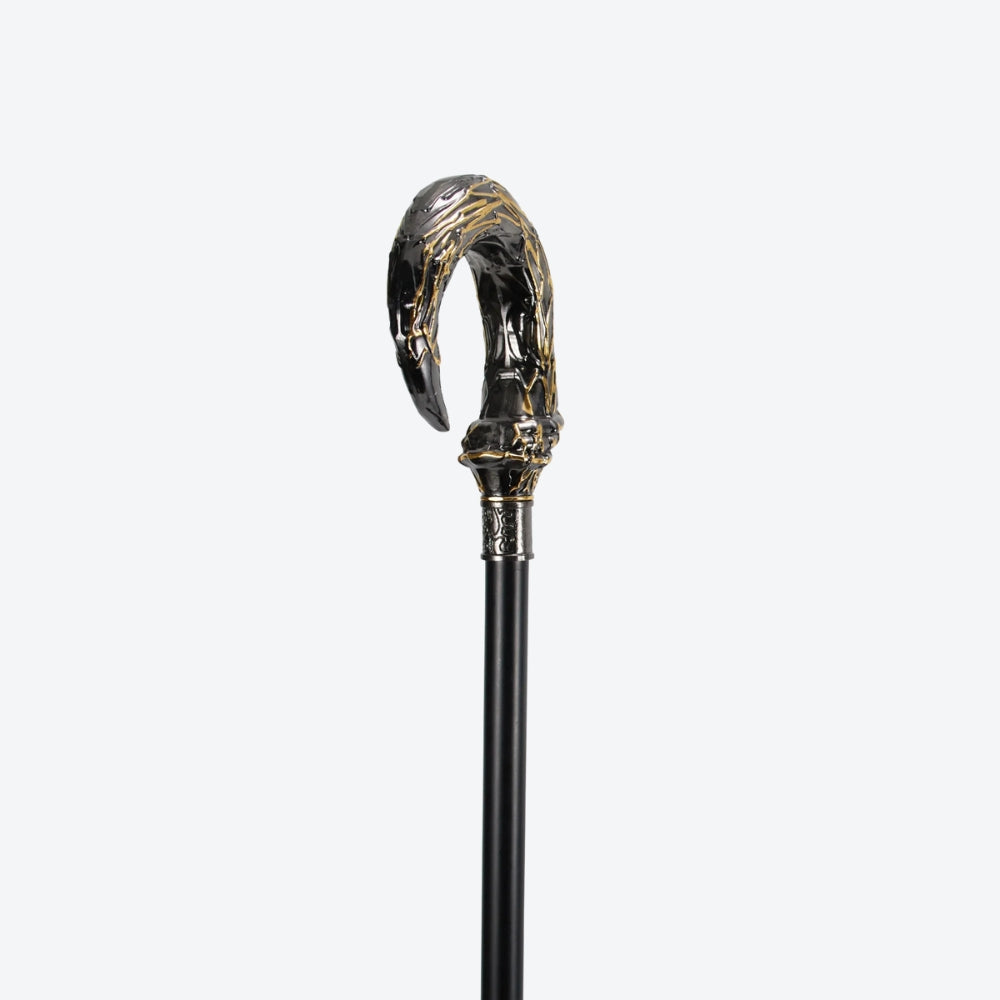 Harpia Curved Metal Cane, Black/Silver - Bastoni