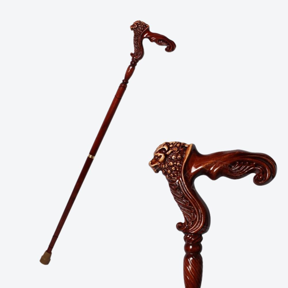 Bastoni Imperial Lion Luxurious Wooden Cane