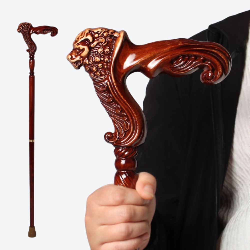 Bastoni Imperial Lion Luxurious Wooden Cane
