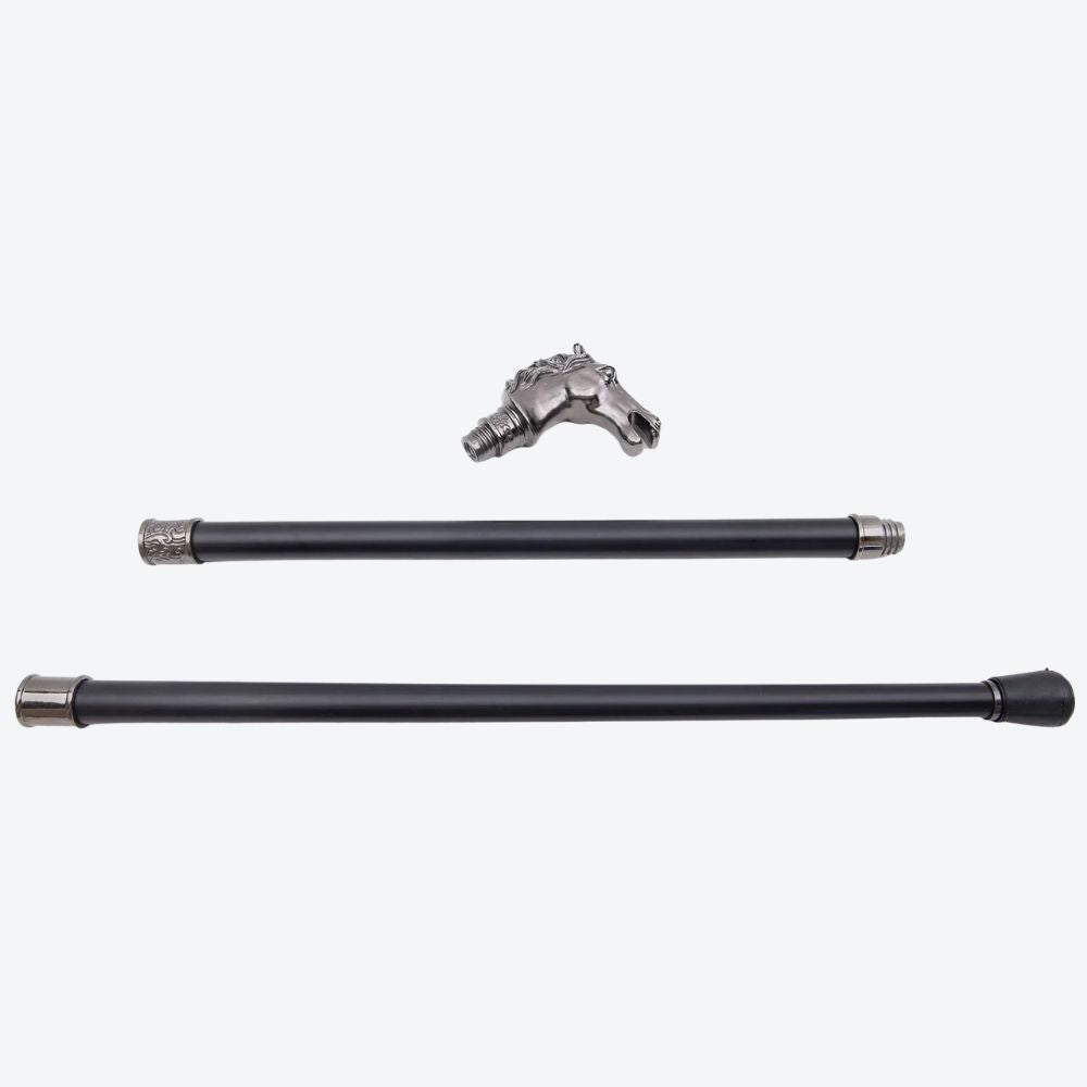 Luxury Metal Walking Stick Imperial Horse - Bastoni