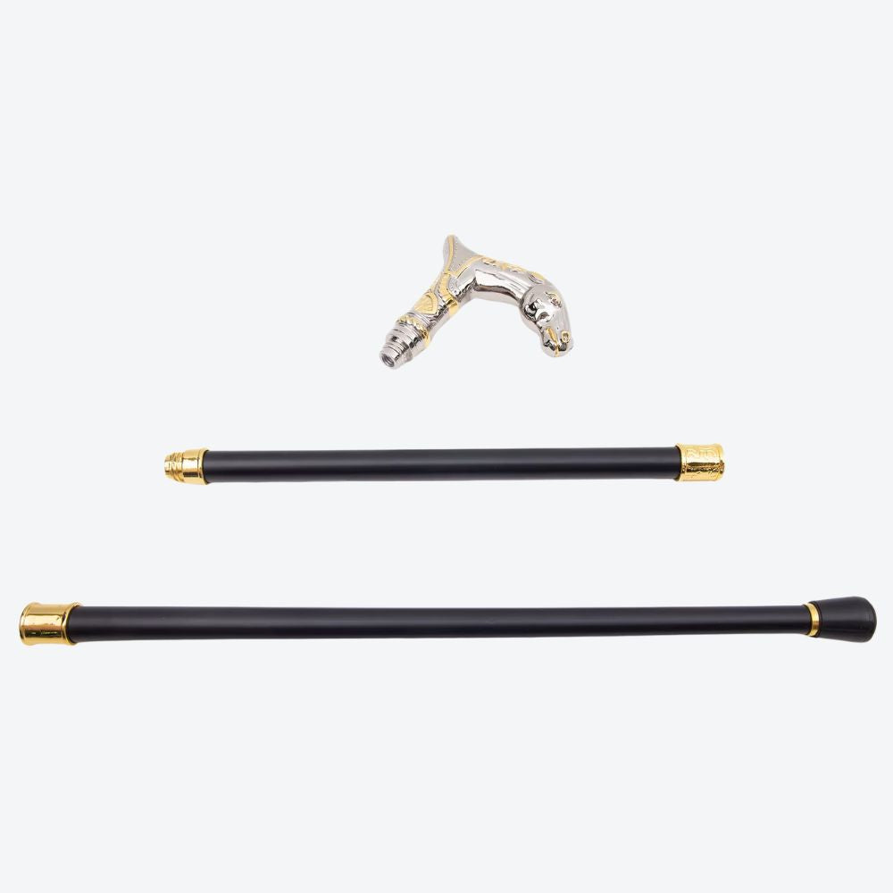 Luxury Metal Cane with Golden Horse Design - Bastoni