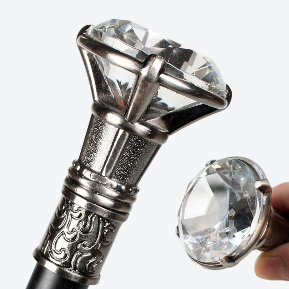 Bastoni Vintage Transparent Diamond Luxury Cane