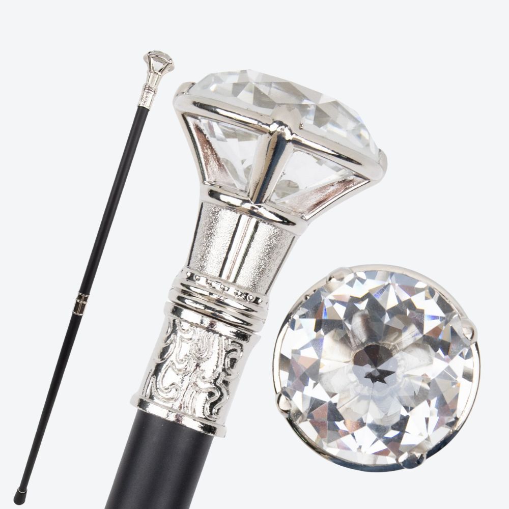 Bastoni Vintage Transparent Diamond Luxury Cane