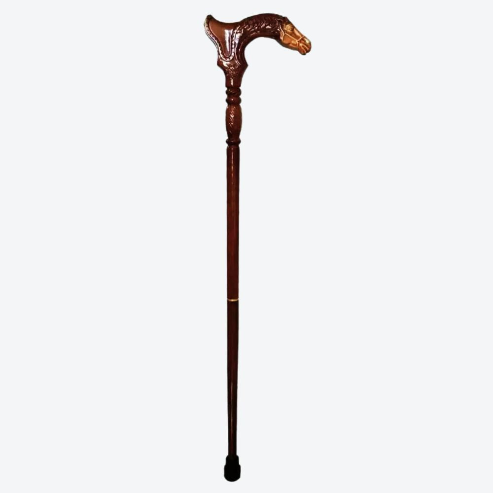 Luxury Wooden Walking Stick by Bastoni Chestnut Horse