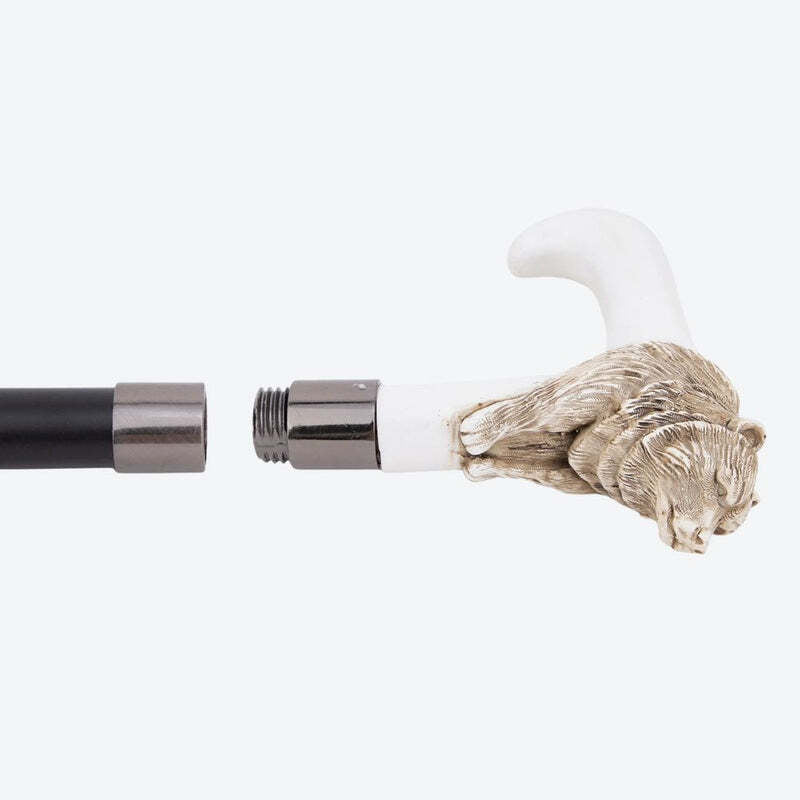 Majestic White Bear Metal Cane-Bastoni UK