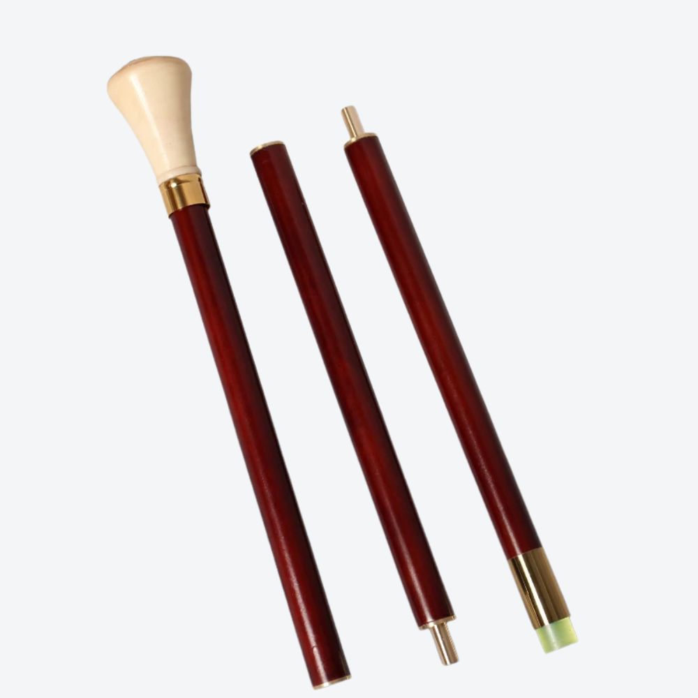 Masonic Cane Compass, Square and Red Skull Bastoni