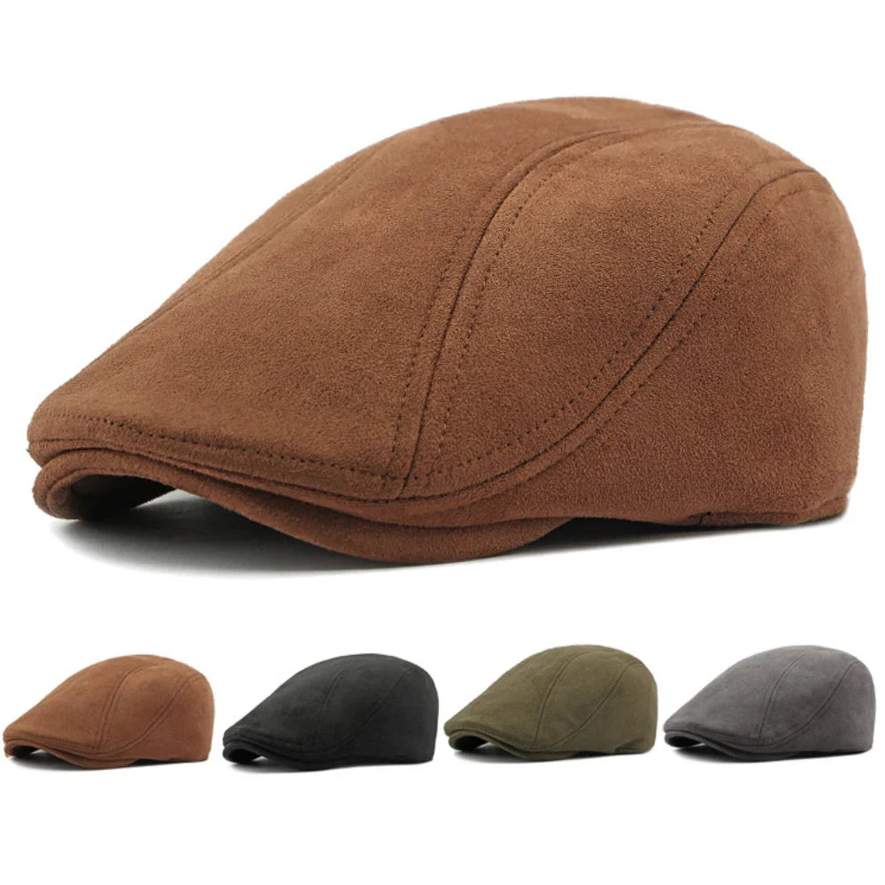 Bastoni Men's Dark Gray Suede Beret
