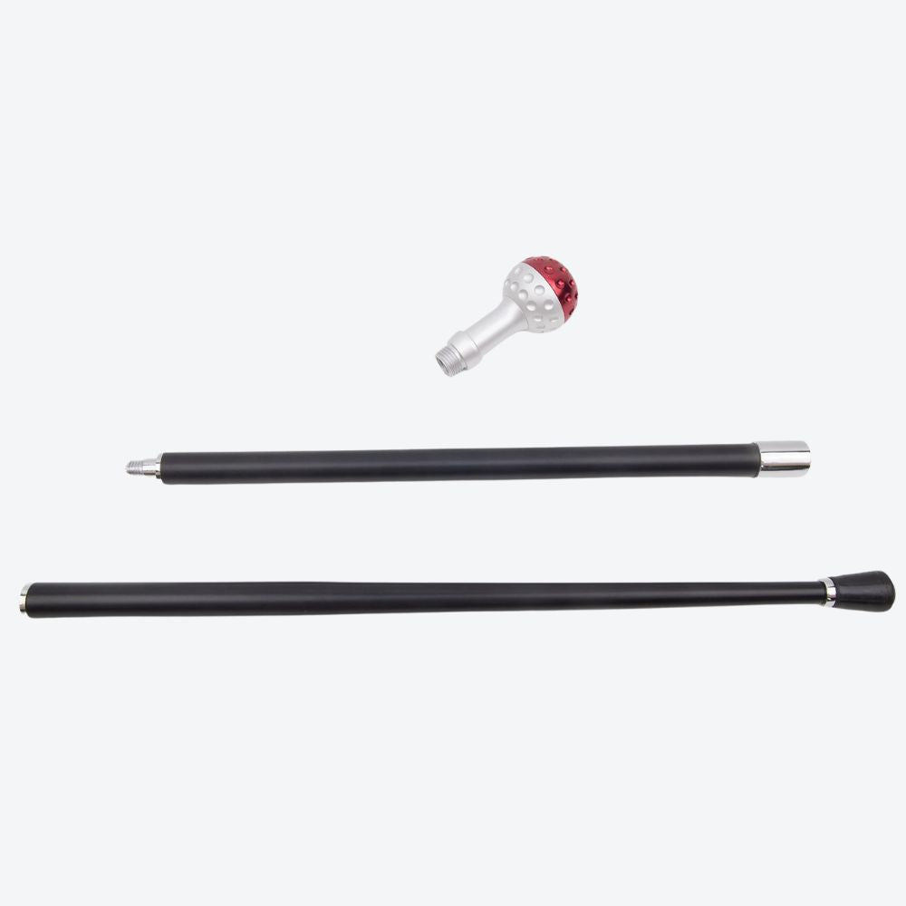 Bastoni Men's Elegant Silver/Red Walking Cane