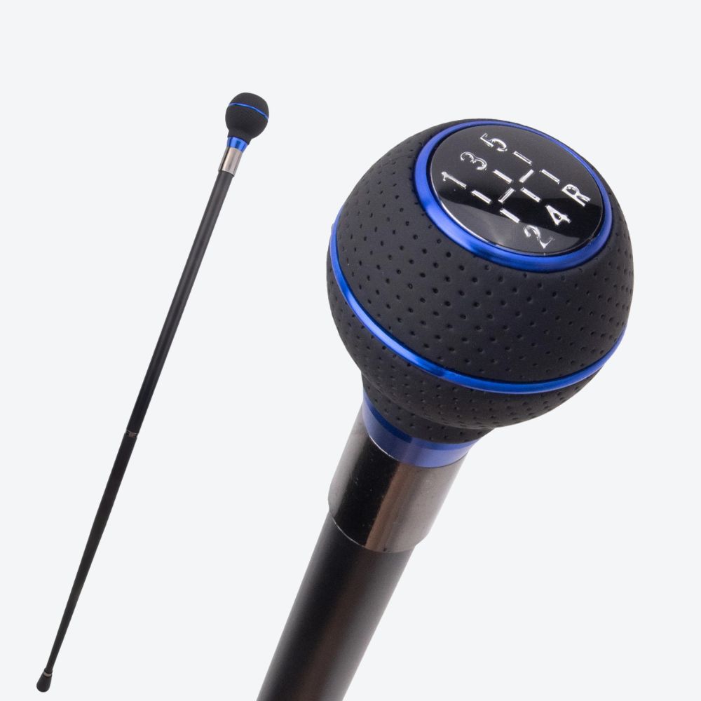 Bastoni Men's Elegant Black/Blue Walking Cane